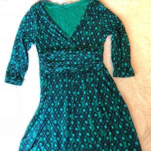Boden cotton pseudo-wrap dress.